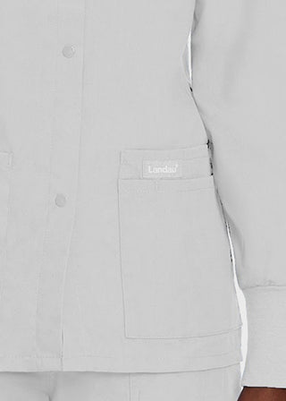 Landau Womens Four Pocket Crew Neck Nursing Scrub Jacket