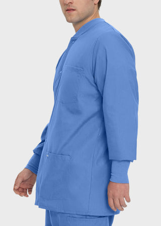 Landau Mens Multipocket Rib Knit Medical Scrub Jacket