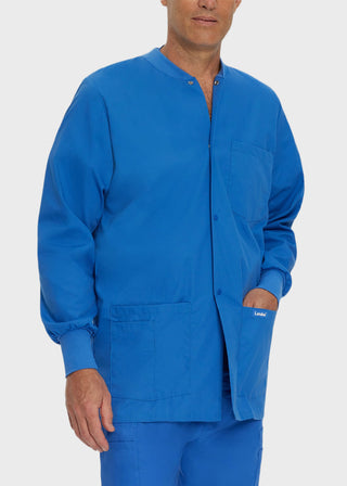 Landau Mens Multipocket Rib Knit Medical Scrub Jacket