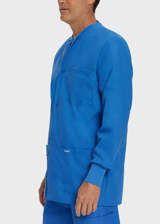 Landau Mens Multipocket Rib Knit Medical Scrub Jacket