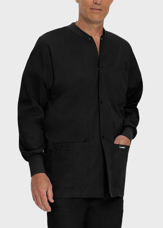 Landau Mens Multipocket Rib Knit Medical Scrub Jacket