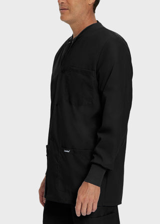 Landau Mens Multipocket Rib Knit Medical Scrub Jacket