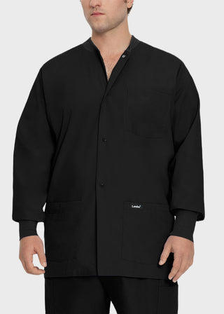 Landau Mens Multipocket Rib Knit Medical Scrub Jacket