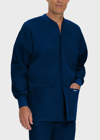 Landau Mens Multipocket Rib Knit Medical Scrub Jacket