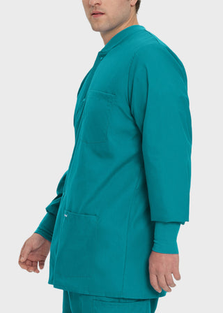 Landau Mens Multipocket Rib Knit Medical Scrub Jacket