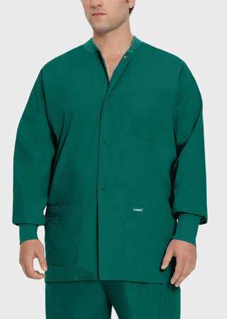 Landau Mens Multipocket Rib Knit Medical Scrub Jacket