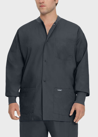 Landau Mens Multipocket Rib Knit Medical Scrub Jacket