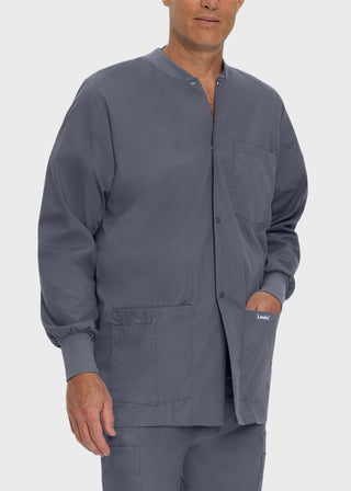 Landau Mens Multipocket Rib Knit Medical Scrub Jacket