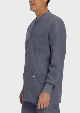 Landau Mens Multipocket Rib Knit Medical Scrub Jacket
