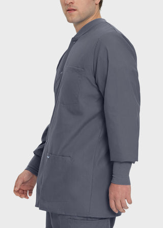 Landau Mens Multipocket Rib Knit Medical Scrub Jacket