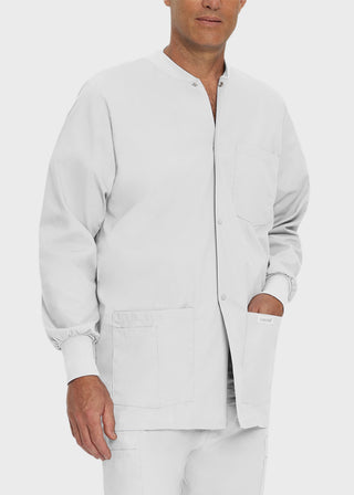 Landau Mens Multipocket Rib Knit Medical Scrub Jacket