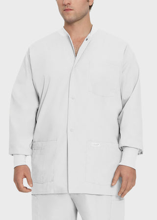 Landau Mens Multipocket Rib Knit Medical Scrub Jacket