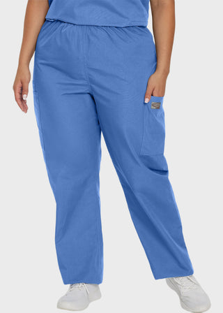 Landau Women Cargo Petite Elastic Waistband Scrub Pants