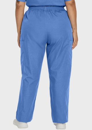 Landau Women Cargo Petite Elastic Waistband Scrub Pants