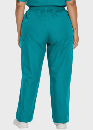 Landau Women Cargo Petite Elastic Waistband Scrub Pants