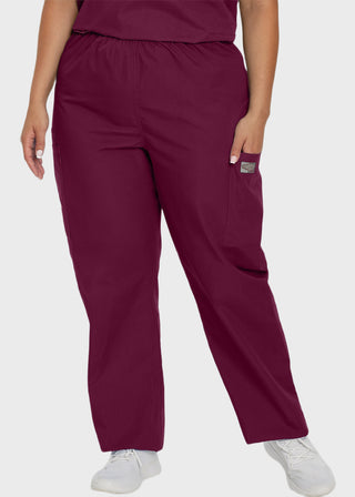 Landau Women Cargo Petite Elastic Waistband Scrub Pants