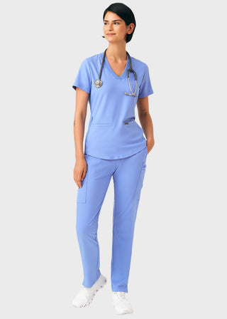 Landau Forward Women's Straight Leg Cargo Petite Scrub Pant