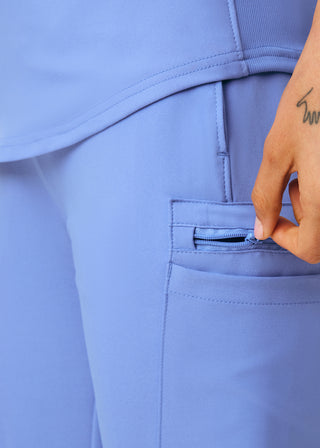 Landau Forward Women's Straight Leg Cargo Petite Scrub Pant