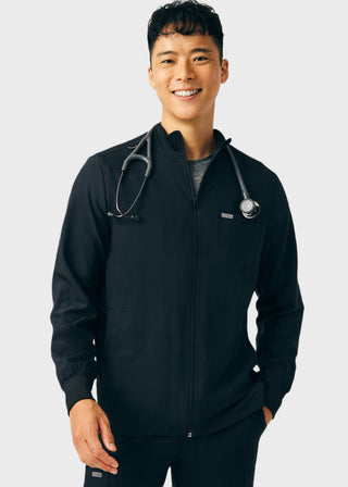 Landau Forward Men's Mock Neck Jacket With Rib Details