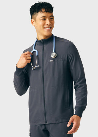 Landau Forward Men's Mock Neck Jacket With Rib Details