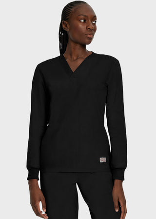 Landau Unisex No Pocket V-Neck Long Sleeve Scrub Top