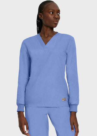 Landau Unisex No Pocket V-Neck Long Sleeve Scrub Top