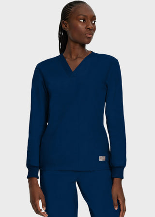 Landau Unisex No Pocket V-Neck Long Sleeve Scrub Top