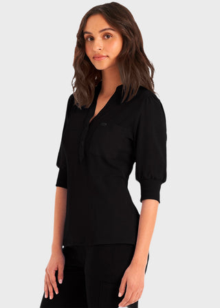 Landau Forward 3-Pocket Rib Knit Collar Top