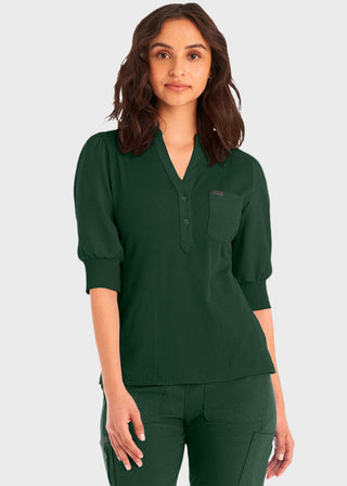 Landau Forward 3-Pocket Rib Knit Collar Top