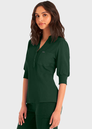 Landau Forward 3-Pocket Rib Knit Collar Top