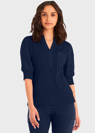 Landau Forward 3-Pocket Rib Knit Collar Top