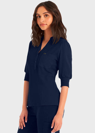 Landau Forward 3-Pocket Rib Knit Collar Top