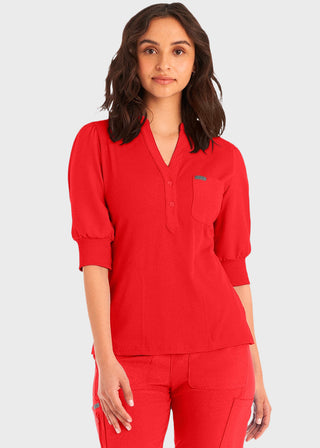 Landau Forward 3-Pocket Rib Knit Collar Top