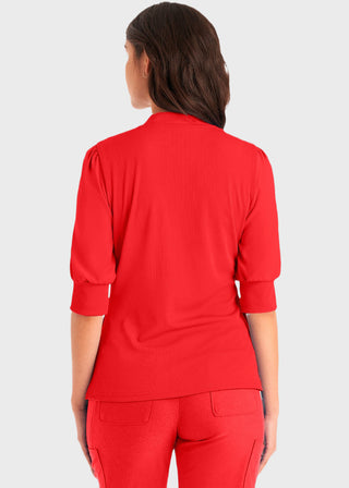 Landau Forward 3-Pocket Rib Knit Collar Top