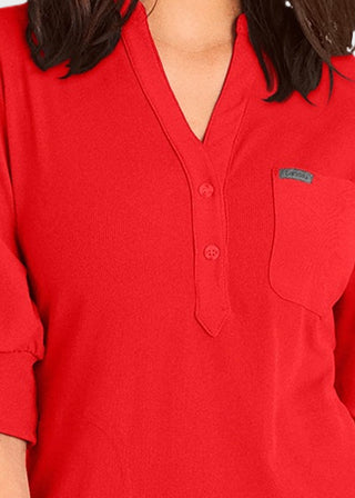 Landau Forward 3-Pocket Rib Knit Collar Top