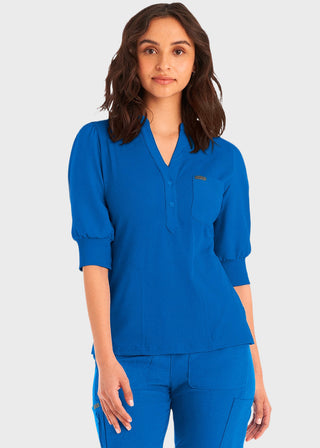 Landau Forward 3-Pocket Rib Knit Collar Top