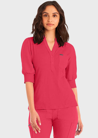 Landau Forward 3-Pocket Rib Knit Collar Top