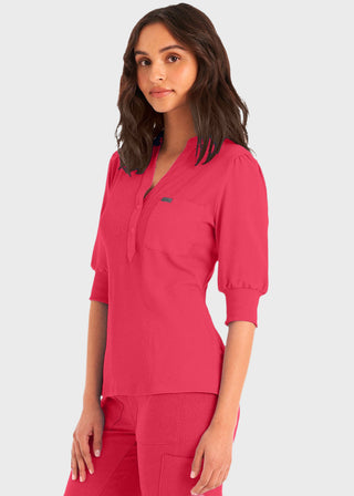 Landau Forward 3-Pocket Rib Knit Collar Top