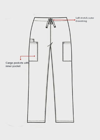 HeedFit Unisex 31 Inches Drawstring Cargo Scrub Pant