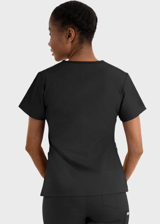 Maevn Core Women's Contrast Mock Wrap Top