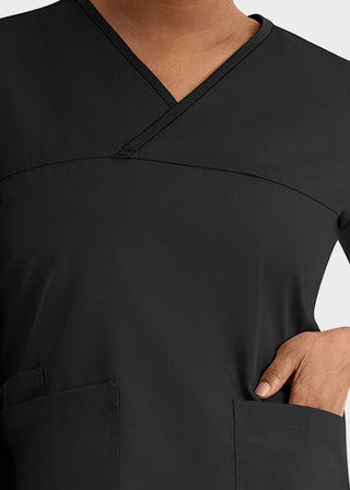 Maevn Core Women's Contrast Mock Wrap Top