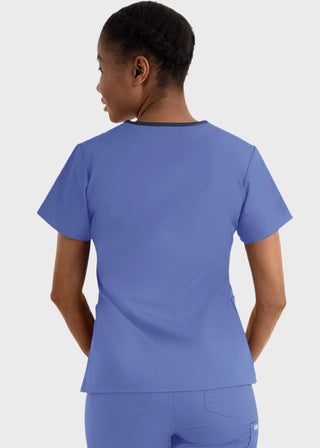 Maevn Core Women's Contrast Mock Wrap Top