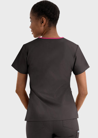 Maevn Core Women's Contrast Mock Wrap Top