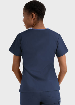 Maevn Core Women's Contrast Mock Wrap Top