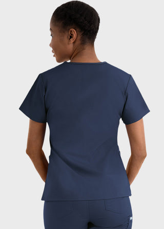 Maevn Core Women's Contrast Mock Wrap Top