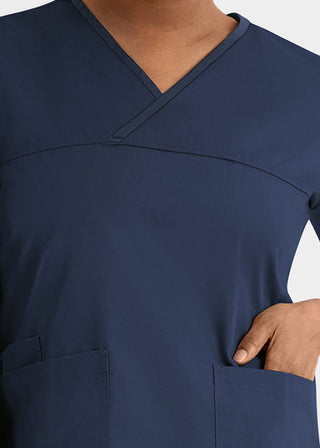 Maevn Core Women's Contrast Mock Wrap Top