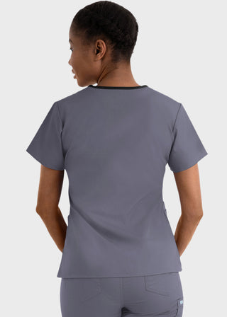 Maevn Core Women's Contrast Mock Wrap Top