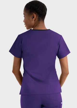 Maevn Core Women's Contrast Mock Wrap Top