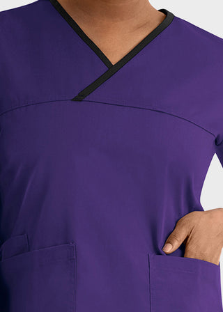 Maevn Core Women's Contrast Mock Wrap Top