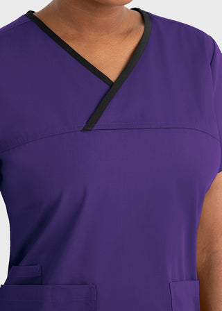 Maevn Core Women's Contrast Mock Wrap Top